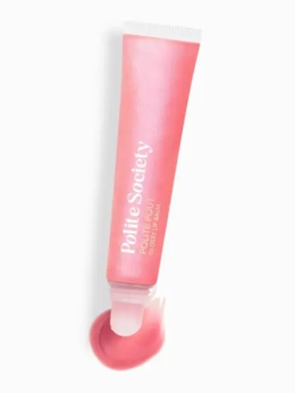 POLITE SOCIETY Polite Pout Glossy Lip Balm in Peach Bellini NEW IN BOX FULL SIZE